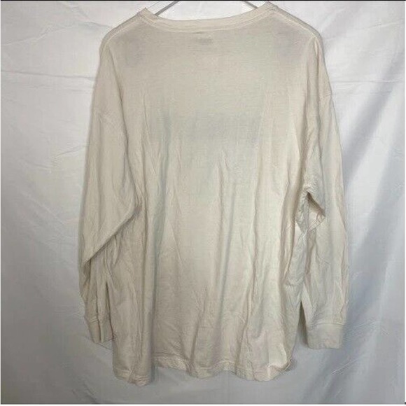 PINK Victoria's Secret Women's Equality Long Sleeve T-Shirt Cotton Cream OS - Picture 3 of 4